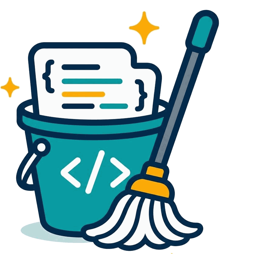 Vibe Janitor bucket and mop logo